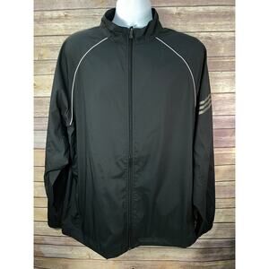 Adidas Team Performance Jacket Men XL Black White Clima-Proof Windbreaker